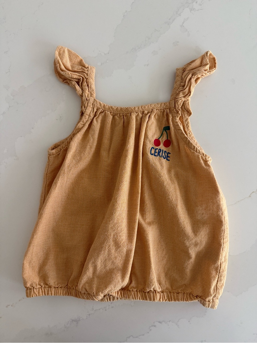 Jelly Mallow cherry yellow gingham tank